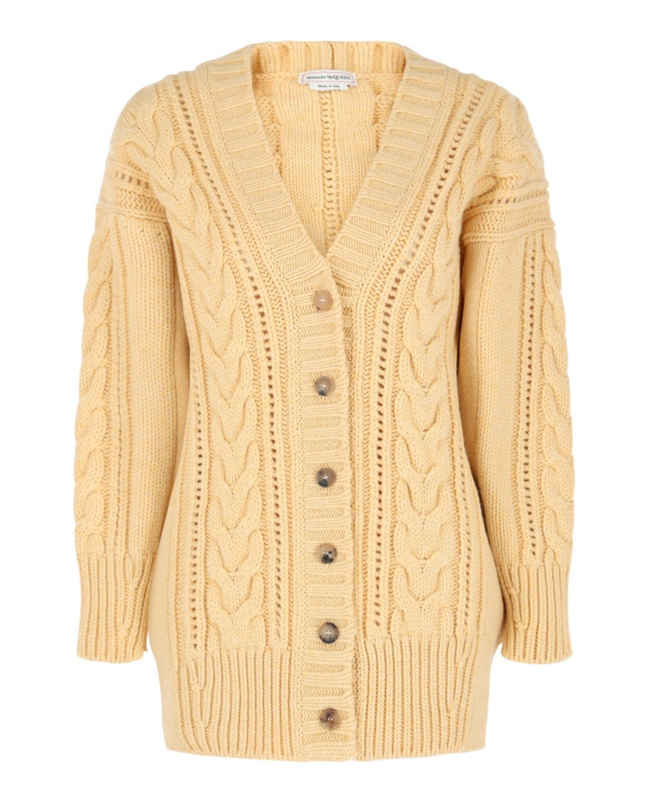 Alexander Mcqueen Cable Knit Oversized Cardigan