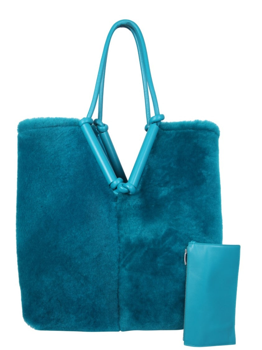 Bottega Veneta Unique Removable Double Handle Sherling Tote Bag