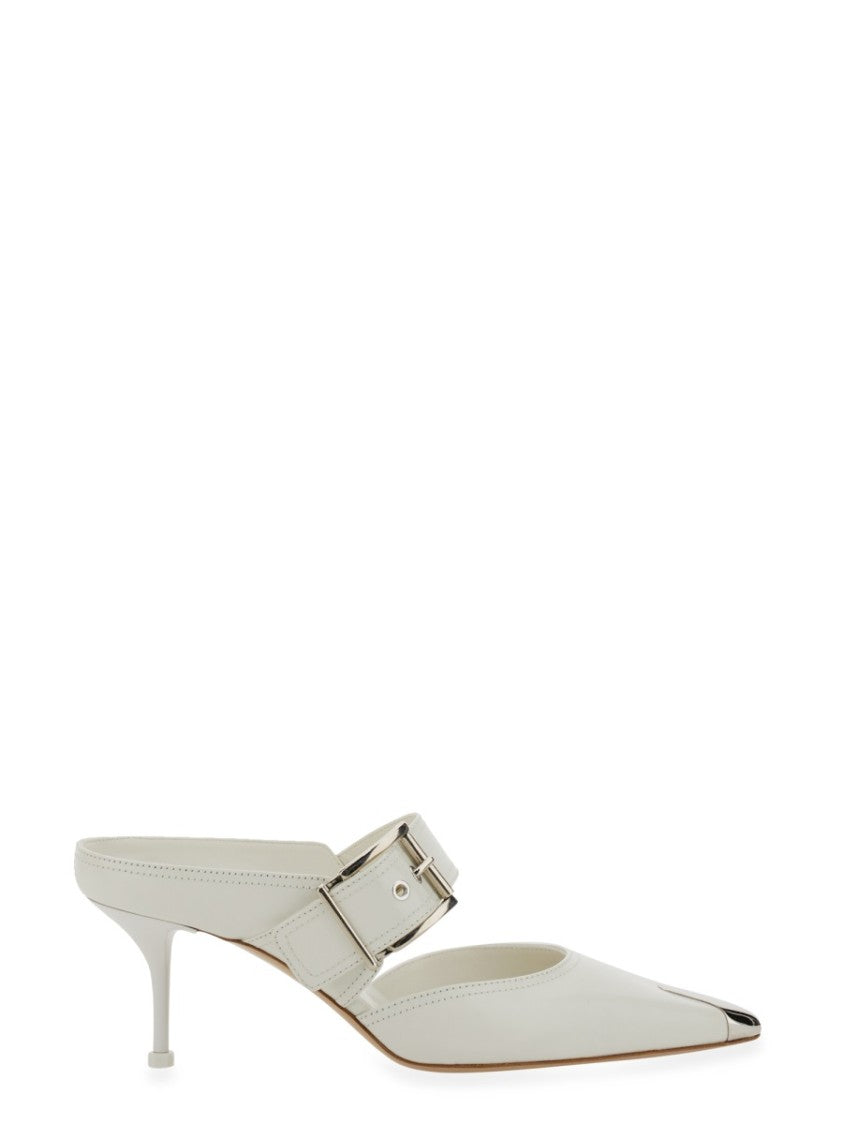 Alexander Mcqueen White Leather Punk Sandal