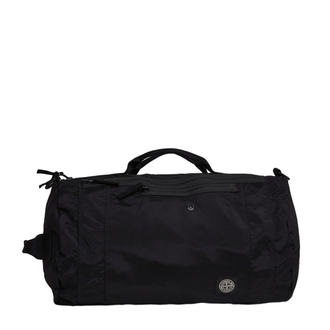 Stone Island Black Three-Compartment Logo Patch Shoulder Bag
