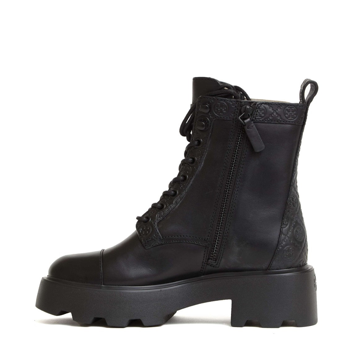 Tory Burch Lace-Up Ankle Boots With Embossed Logo Details