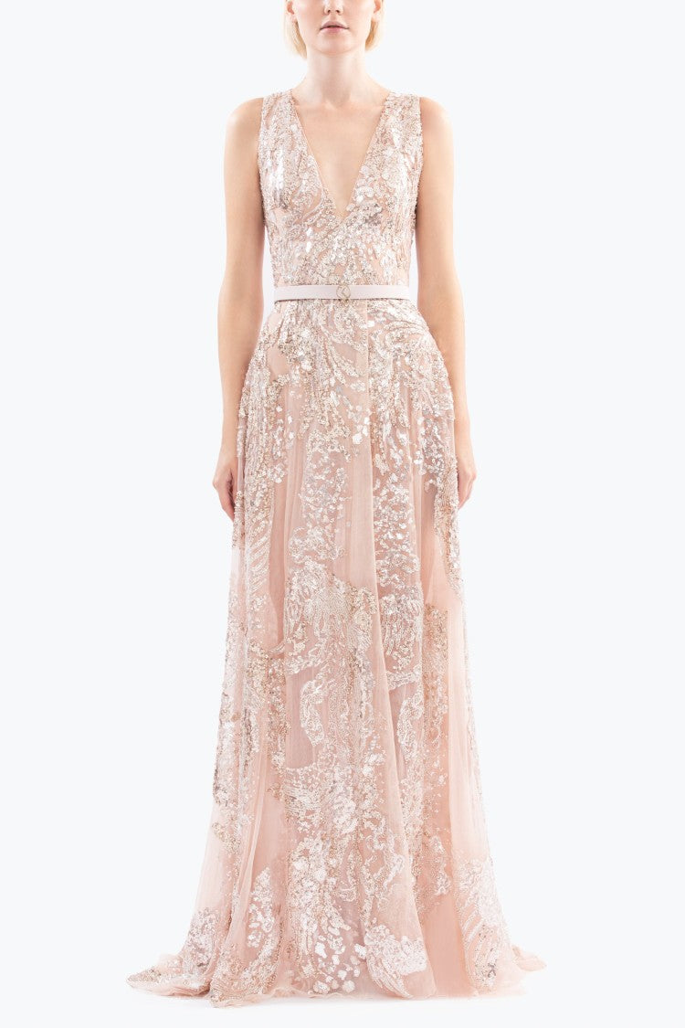 Saiid Kobeisy Embroidered Long Dress