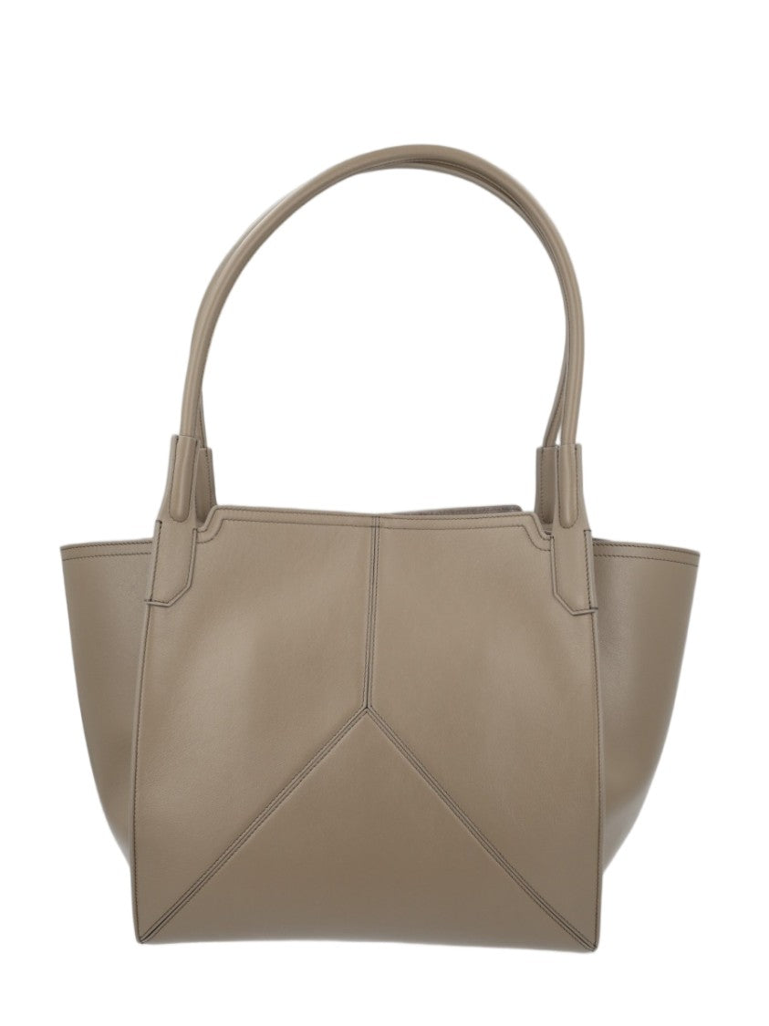 Victoria Beckham Structured Calf Leather Tote Bag With Geometric Design