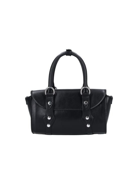 Vivienne Westwood Structured Calf Leather Shoulder Bag With Signature Emblem