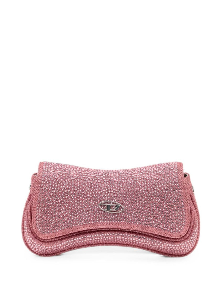 Diesel Black Curved Silhouette Structured Flap Bag