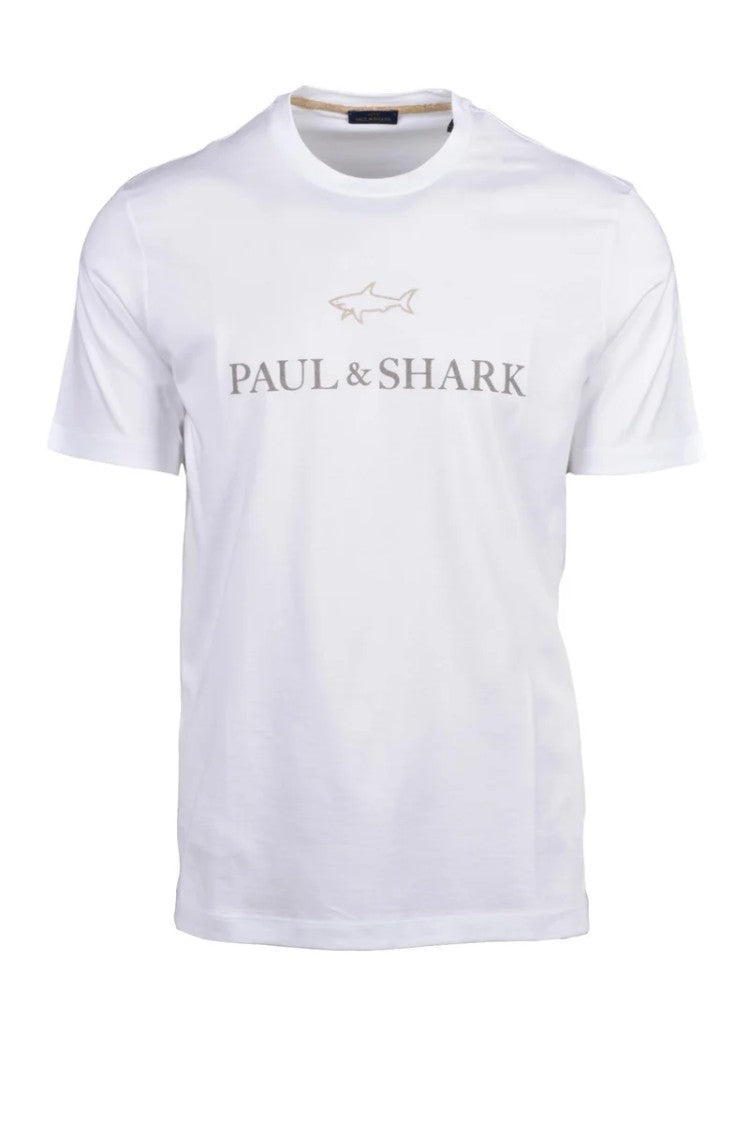Paul & Shark White Cotton Men T-Shirt