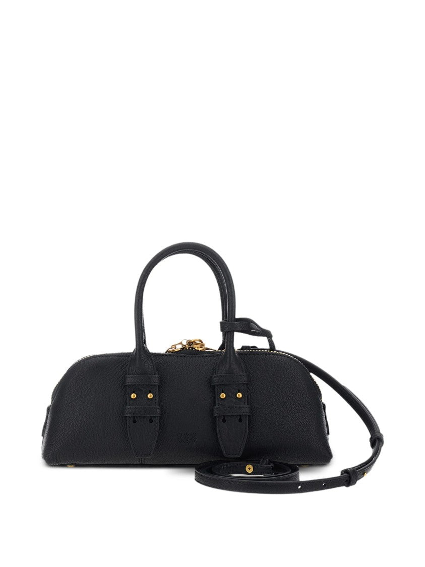 Pinko Horizontally Elongated Bowling Bag With Gold-Tone Hardware
