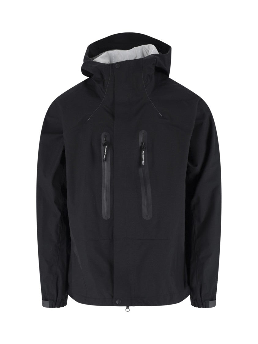 And Wander Black 2.5 L High-Collar Zip Jacket