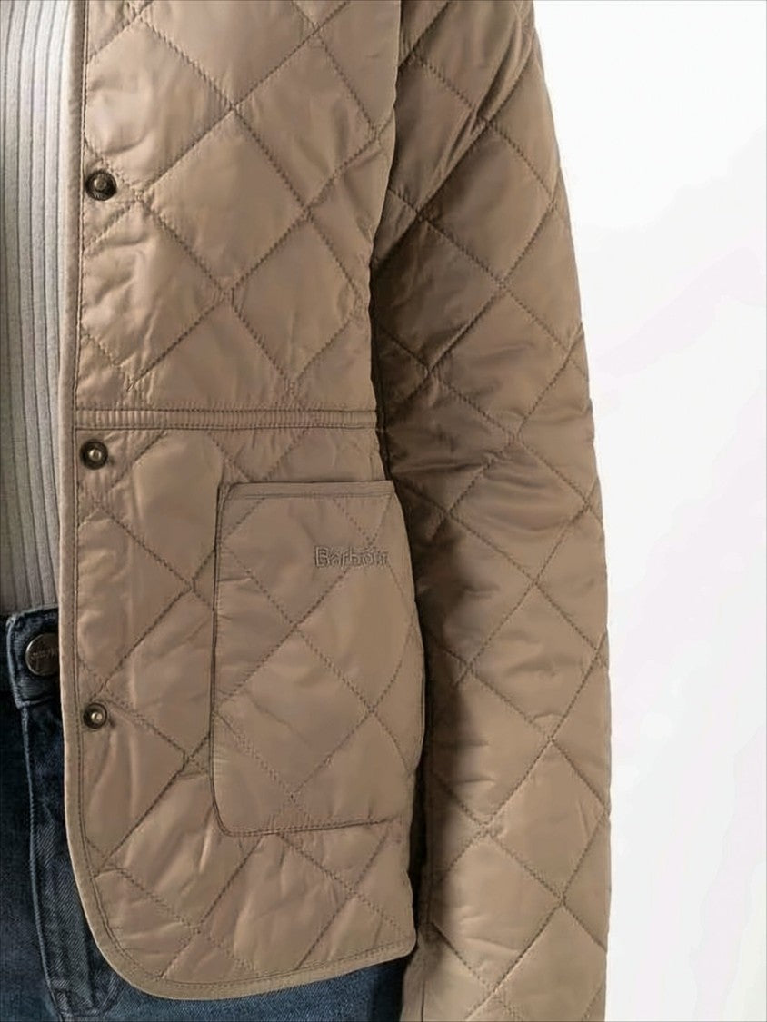 Barbour Quilted Casual Jacket With Corduroy Collar