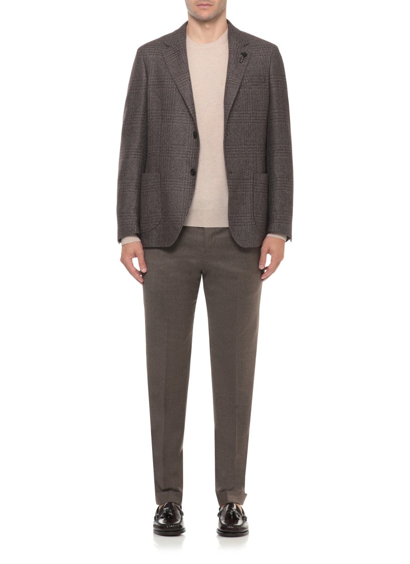 Lardini Classic Wool Jacket With Iconic Pin