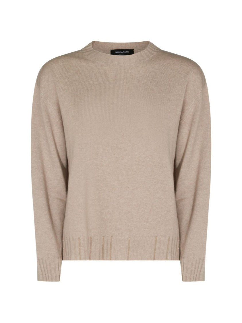 Fabiana Filippi Fine-Knit Ribbed Detailing Sweater