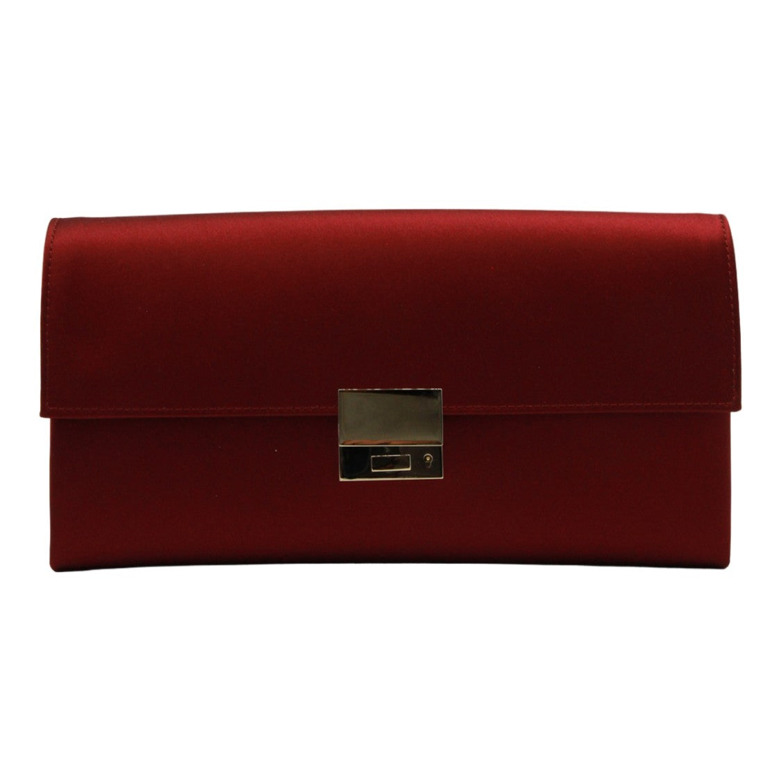 Tom Ford Rectangular Clutch Bag With Smooth Red Exterior And Metallic Clasp
