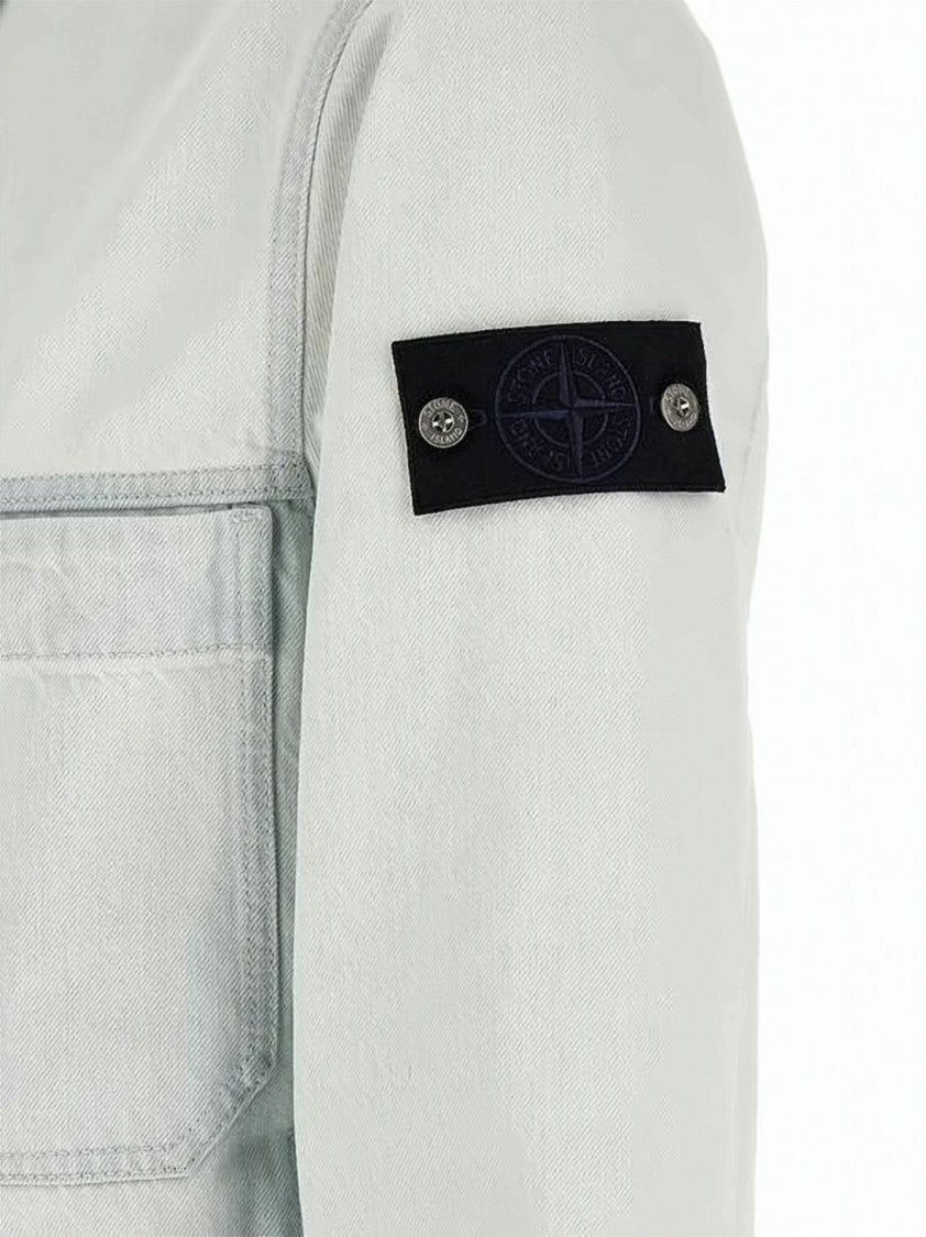 Stone Island Washed White Denim Jacket
