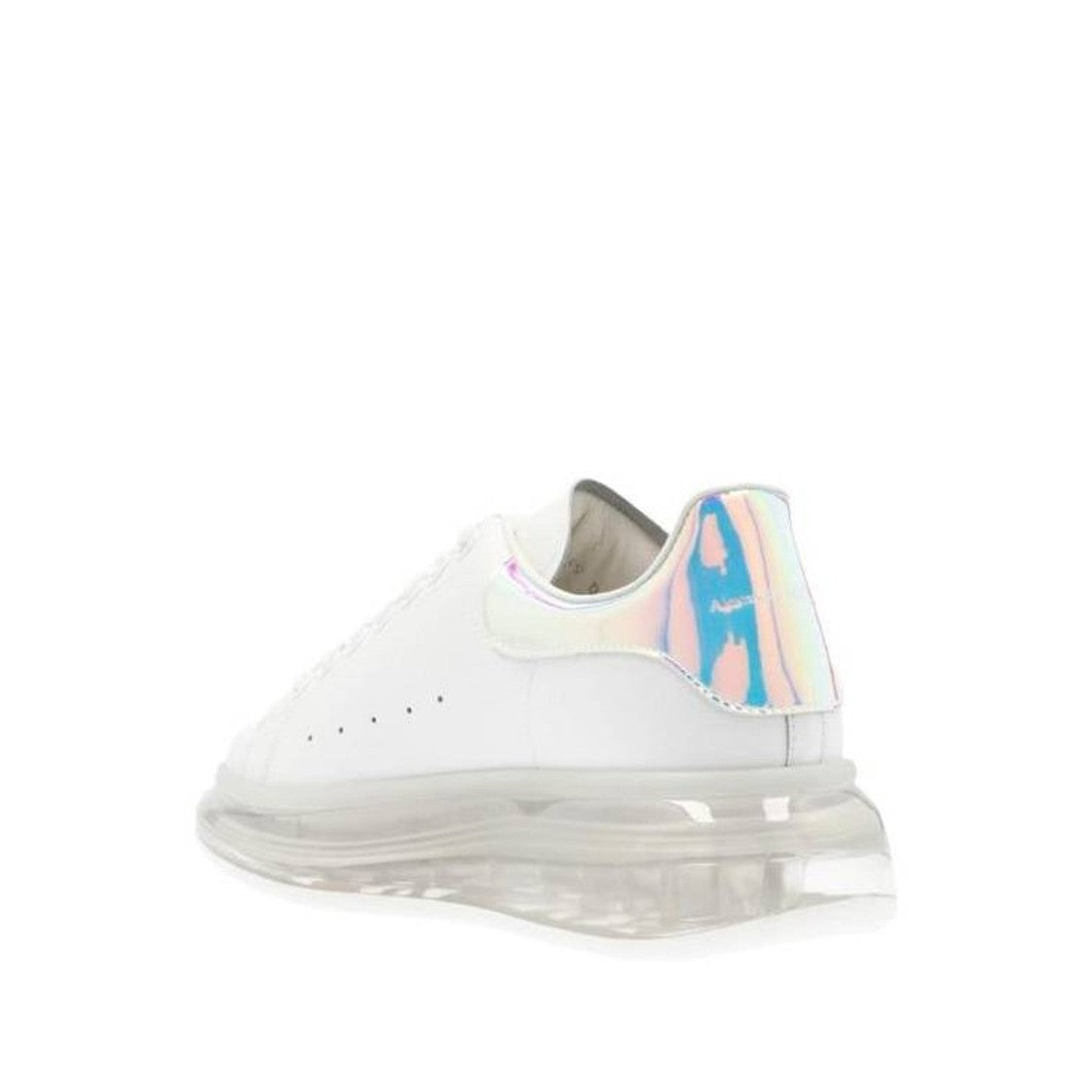 Alexander Mcqueen Chunky White Sneakers With Iridescent Back Logo