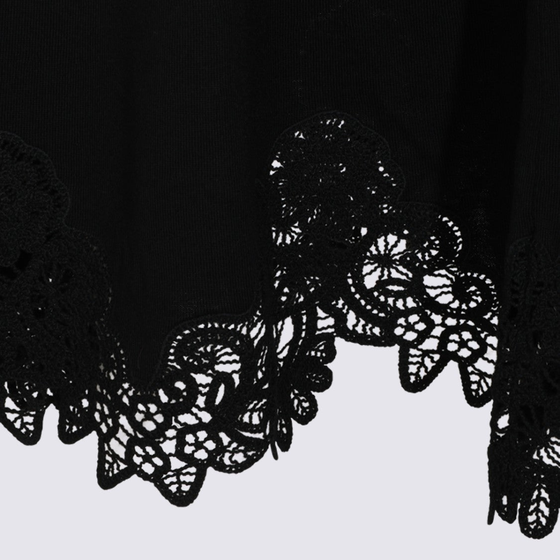 Zimmermann Black Intricate Lace Midi Skirt