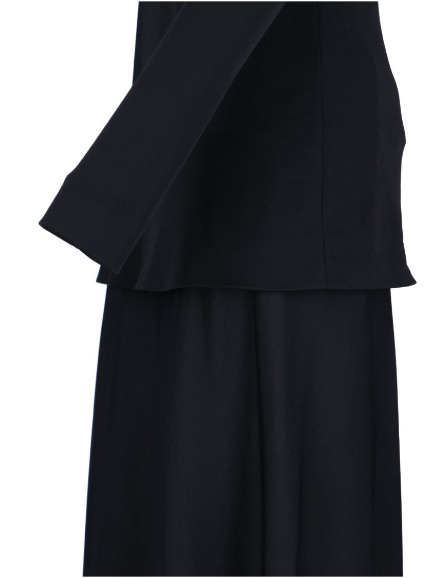 Jil Sander Black Layered Midi Dress