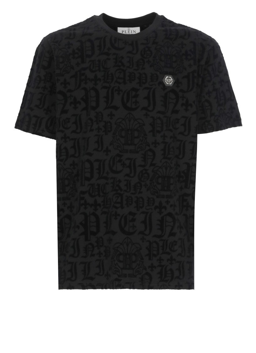 Philipp Plein Black Cotton T-Shirt