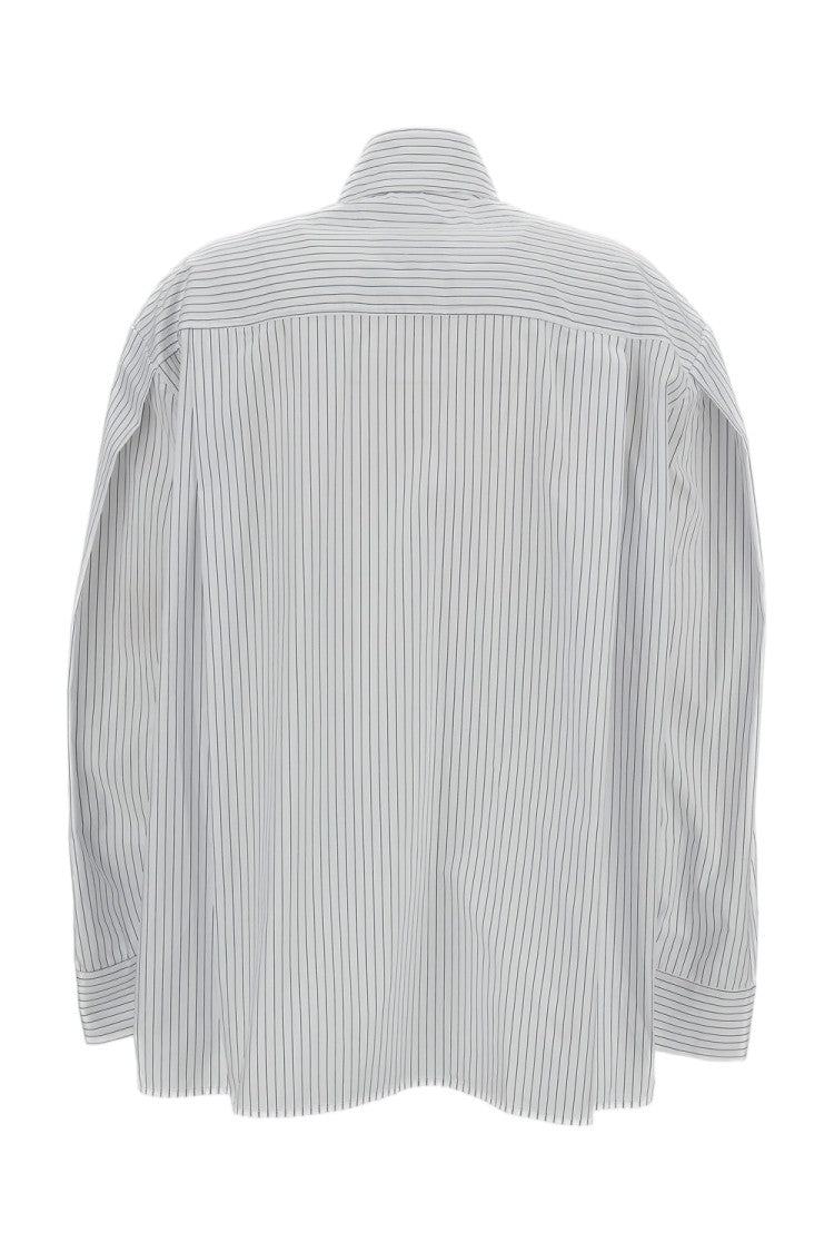 Jejia Vertical Striped Cotton Shirt With Deep V-Neckline