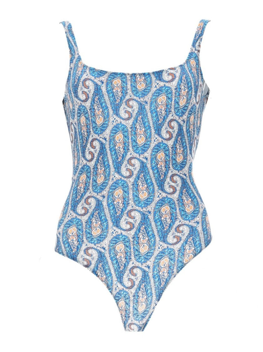 Etro Blue Paisley Floral Square Swimsuit