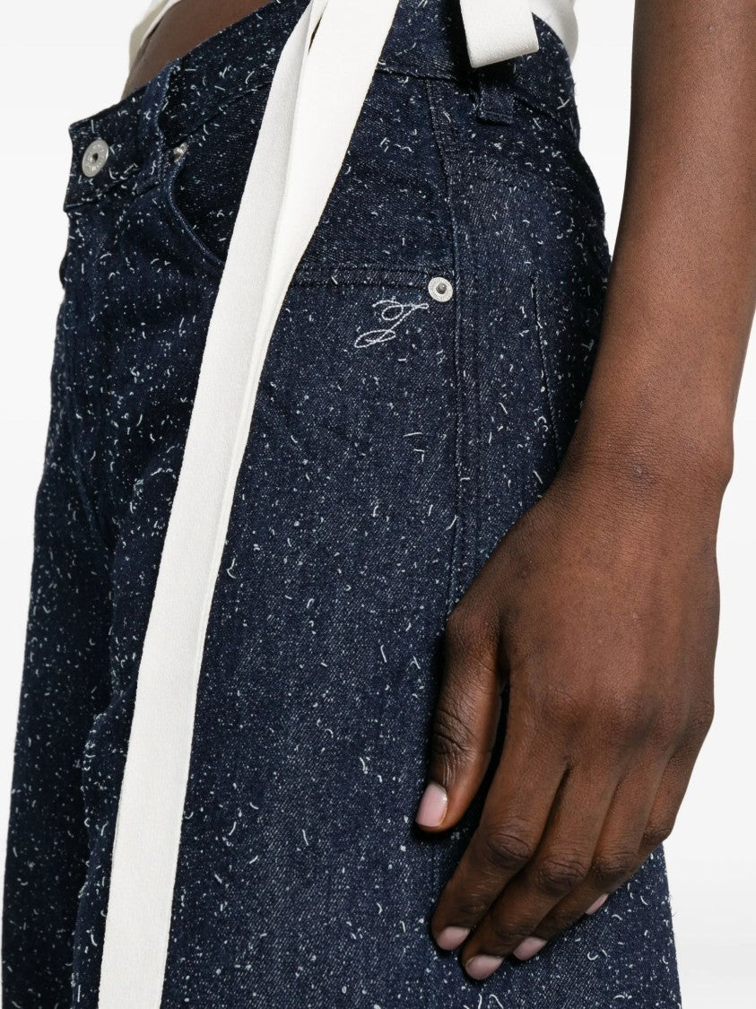 Jacquemus Dark Blue Speckled Five-Pocket Jeans