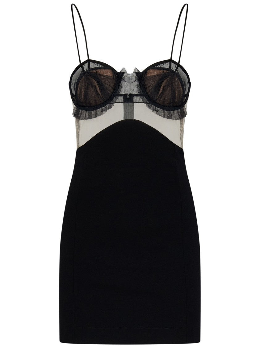 Nensi Dojaka Black Stretch Viscose Jersey Minidress