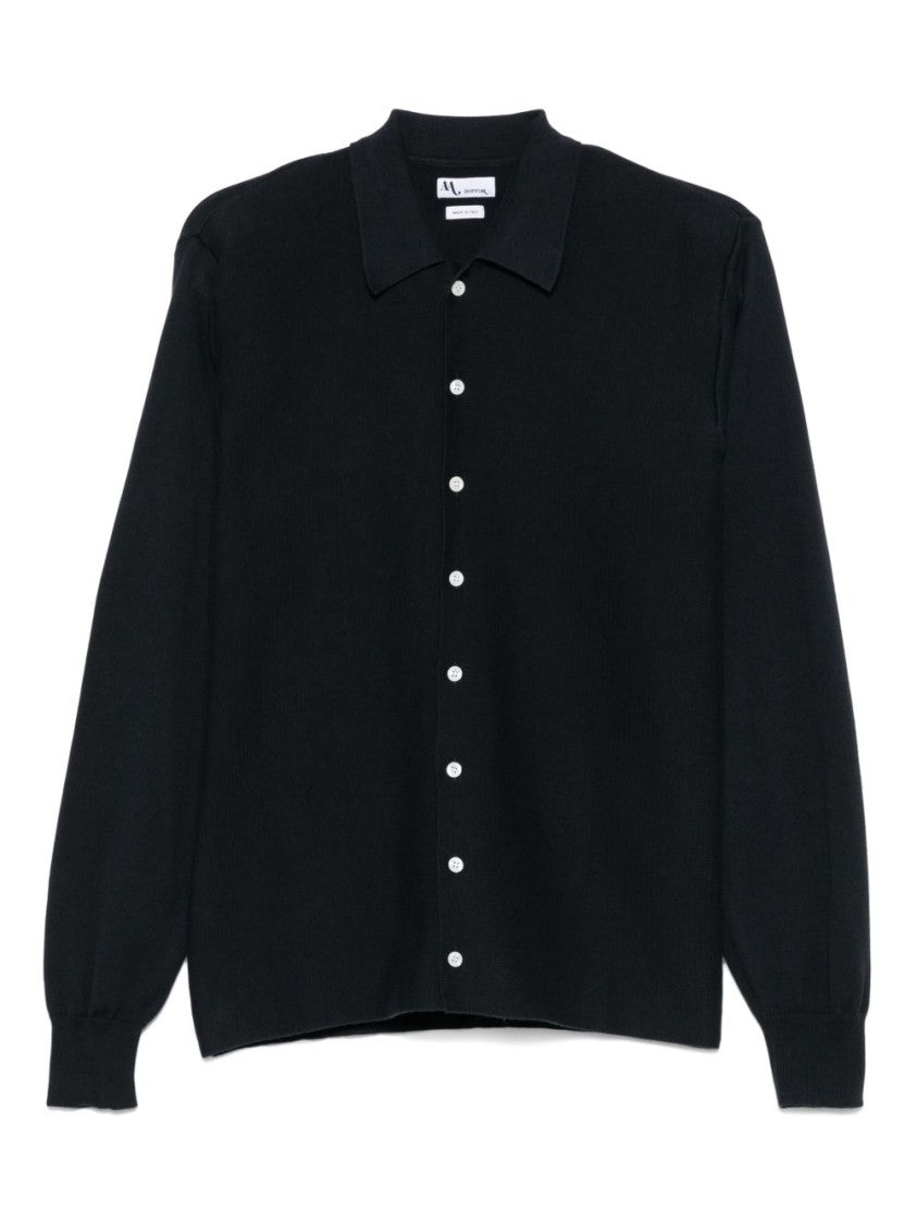 Doppiaa Navy Blue Knitted Long Sleeve Shirt