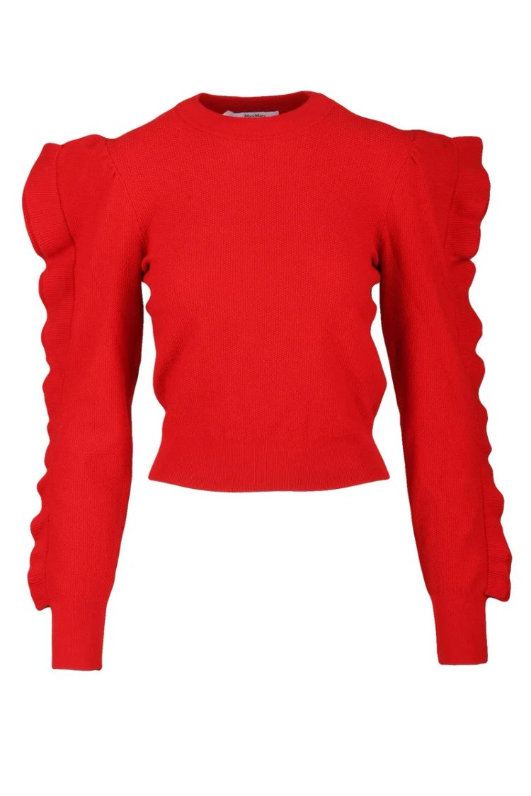 Max Mara Genero Sweater With Flounce - Red