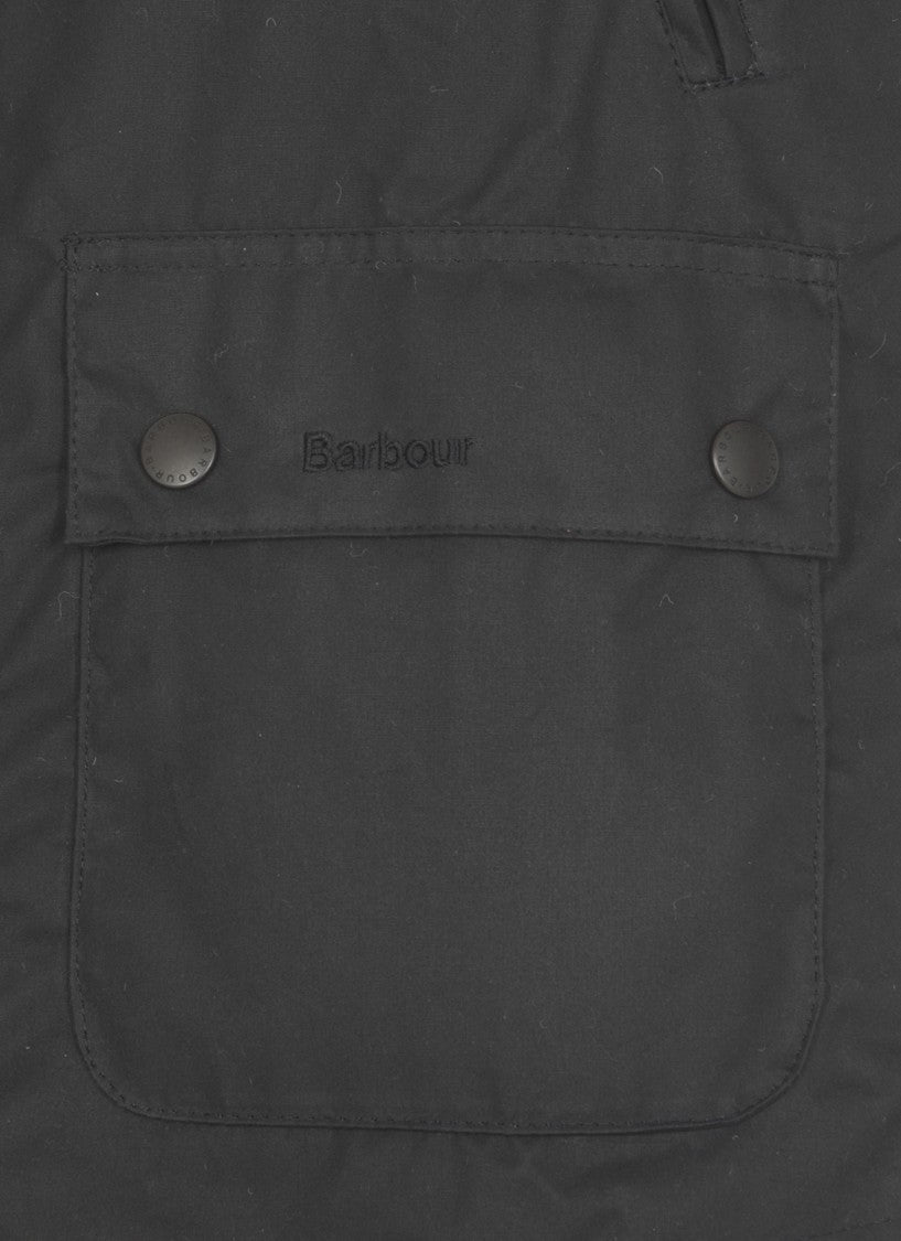 Barbour Blu Waxed Cotton Quilted Jacket