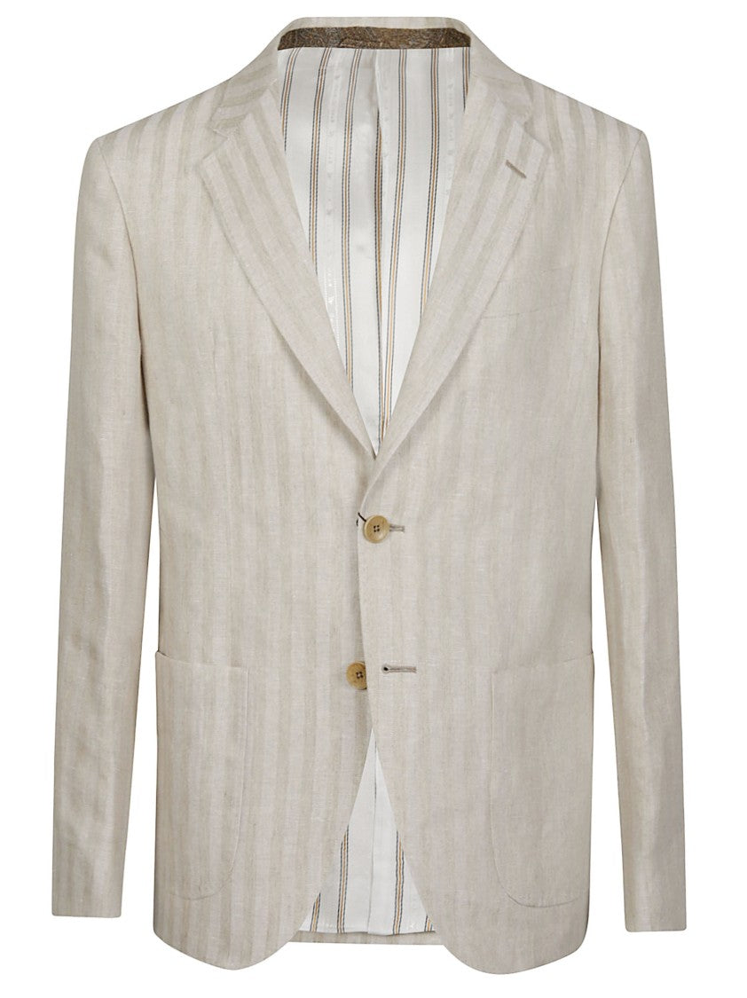 Etro Roma Sport Striped Hemp-Linen Blazer