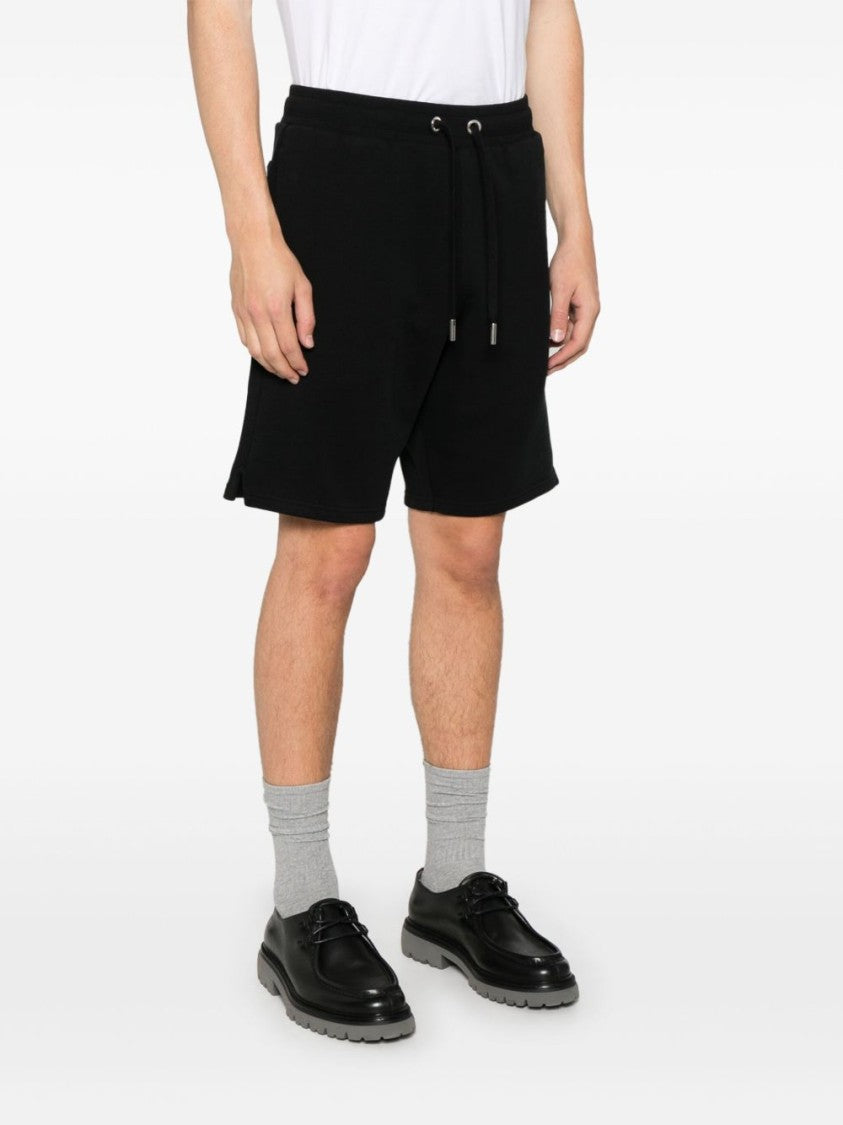 Ami Black De Coeur-Embroidered Shorts