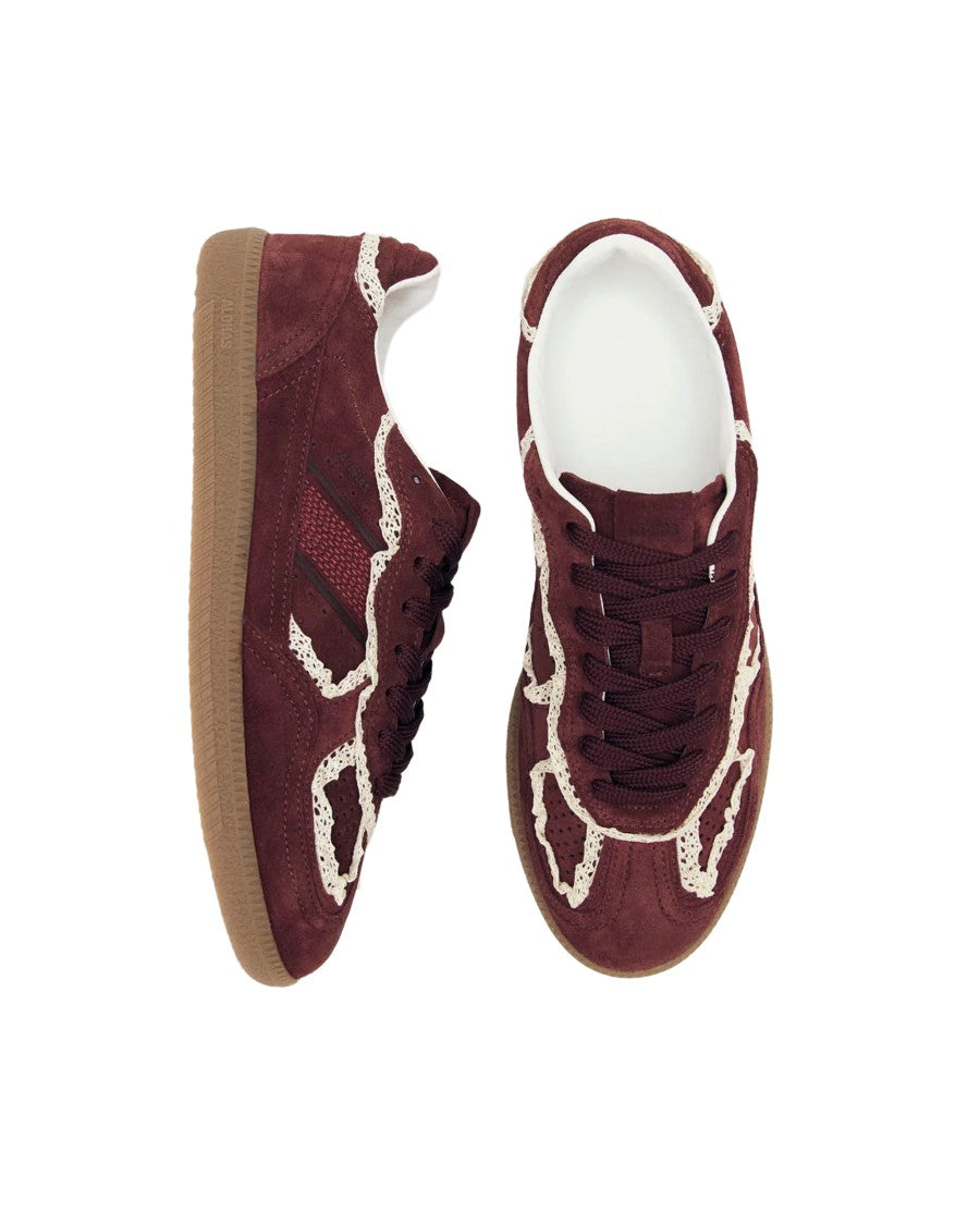 Alohas Low-Profile Suede Sneakers With Intricate Crochet Detailing