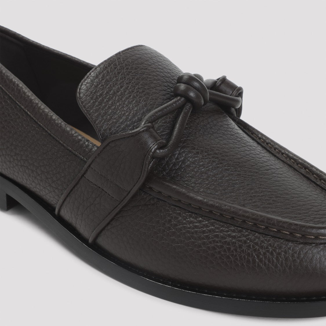 Bottega Veneta Fondant Brown Leather Astaire Loafers