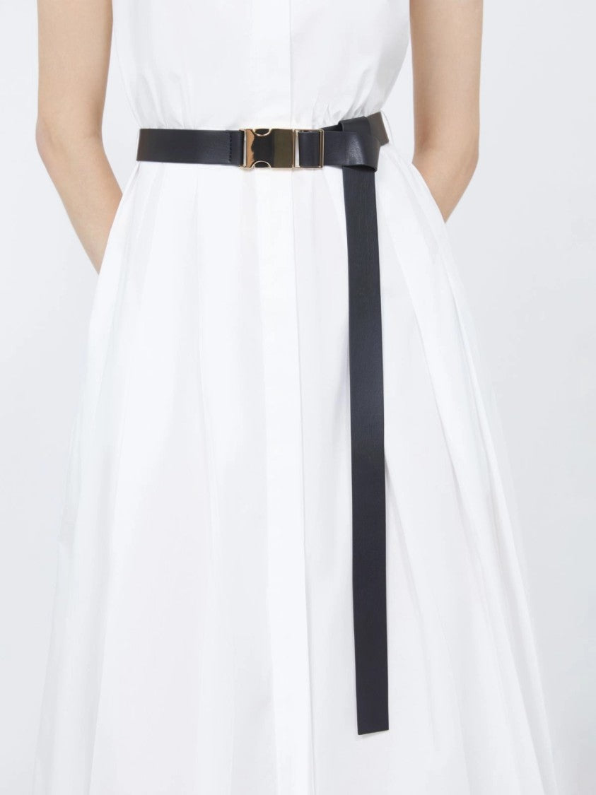 Max Mara Sleeveless Midi Dress With Pointed Collar