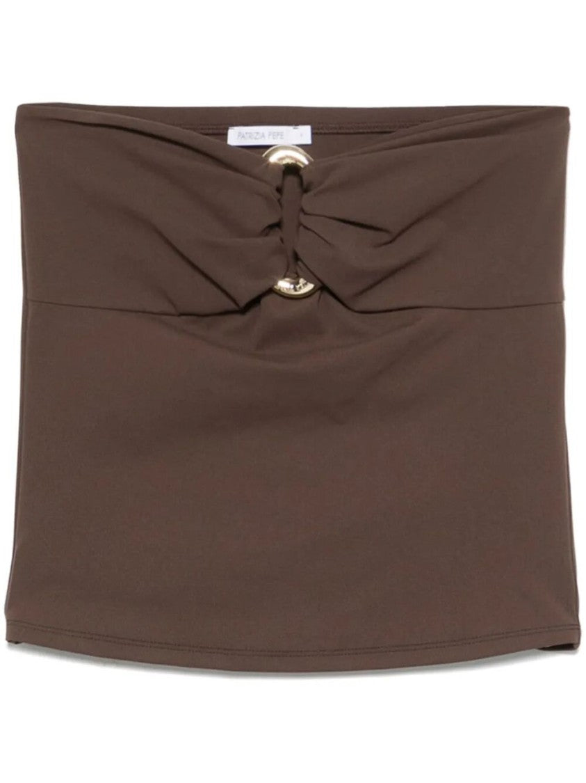 Patrizia Pepe Fitted Brown Top