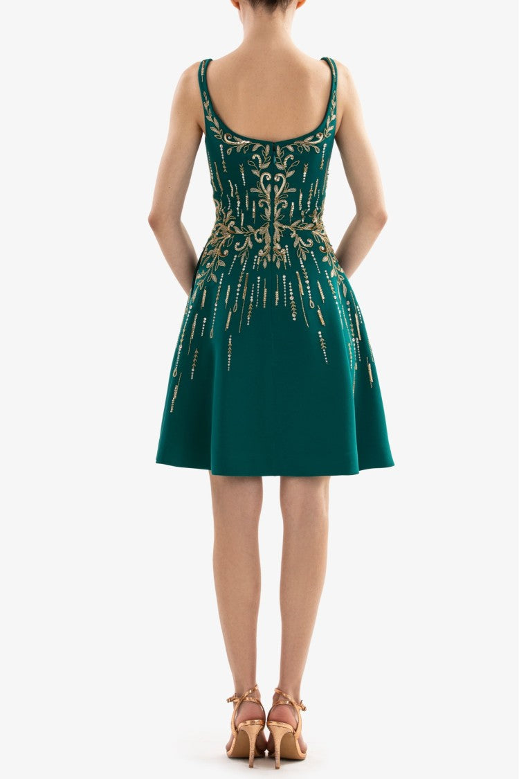 Saiid Kobeisy Short Crepe Beaded Dress