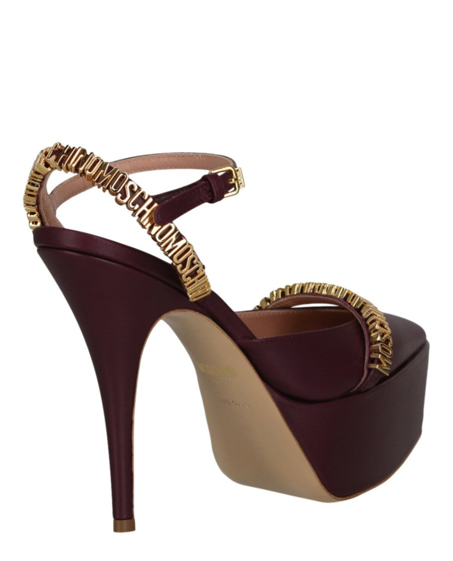 Moschino Logo Lettering Ankle Strap Pumps