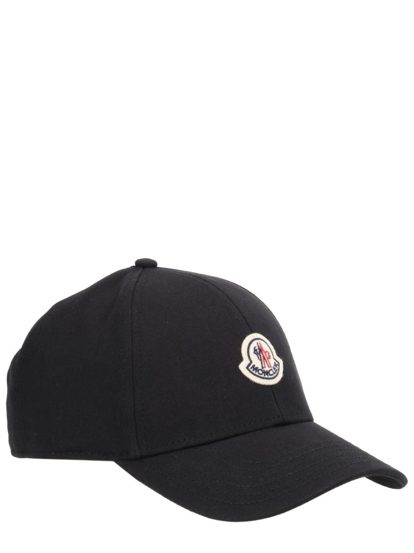 Moncler Structured Logo Patch Cotton Baseball Cap