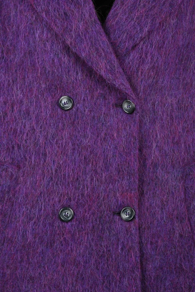 Oliver Horigamy Double-Breasted Coat - Purple