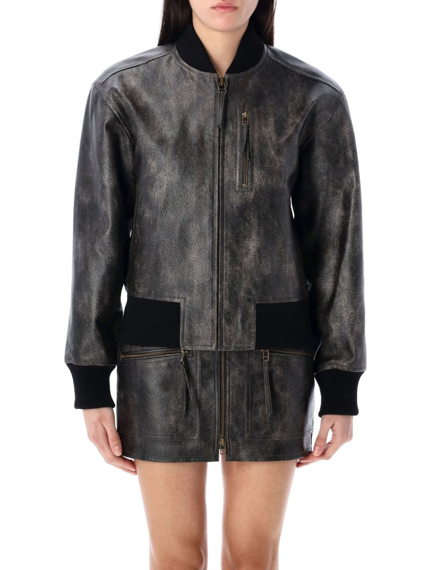 Isabel Marant Étoile Crisley Cropped Vintage Faux Leather Jacket