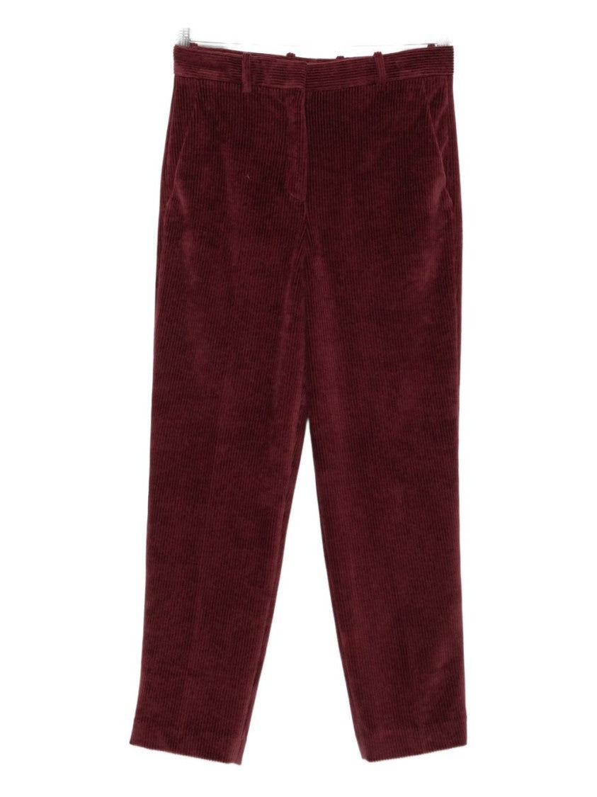 Circolo 1901 Straight-Leg Bordeaux Trousers With Rich Corduroy Texture