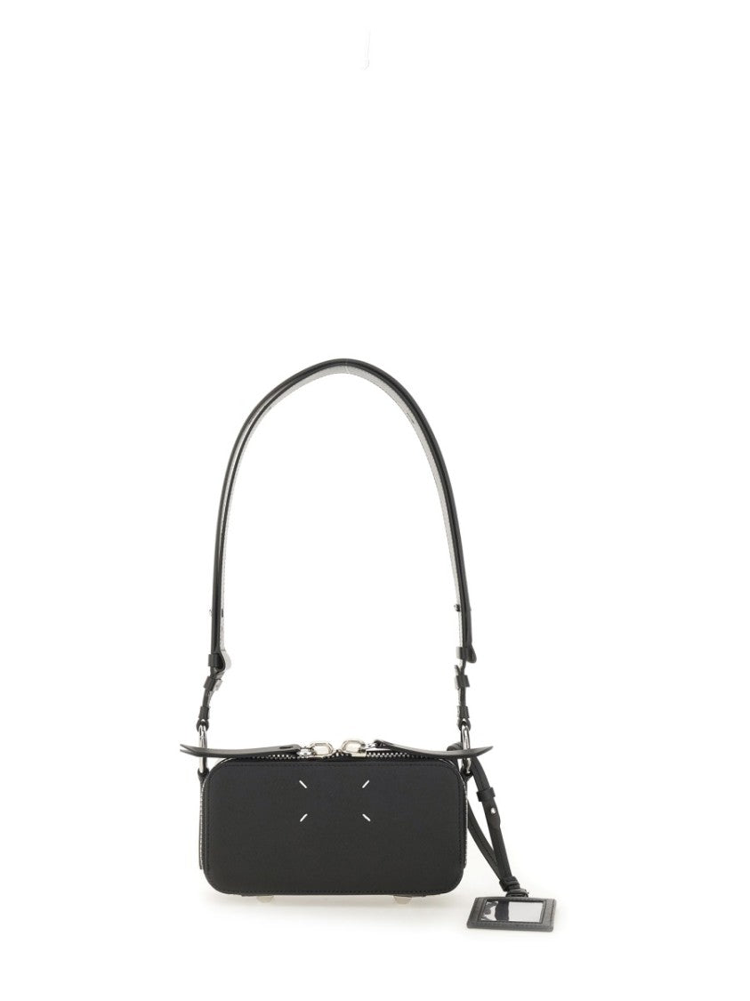 Maison Margiela Rectangular Leather Shoulder Bag With Smooth Finish And Silver-Tone Accents