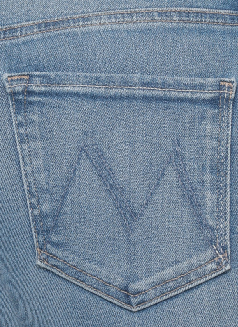 Mother Light Blue Mid Rise Straight Jeans