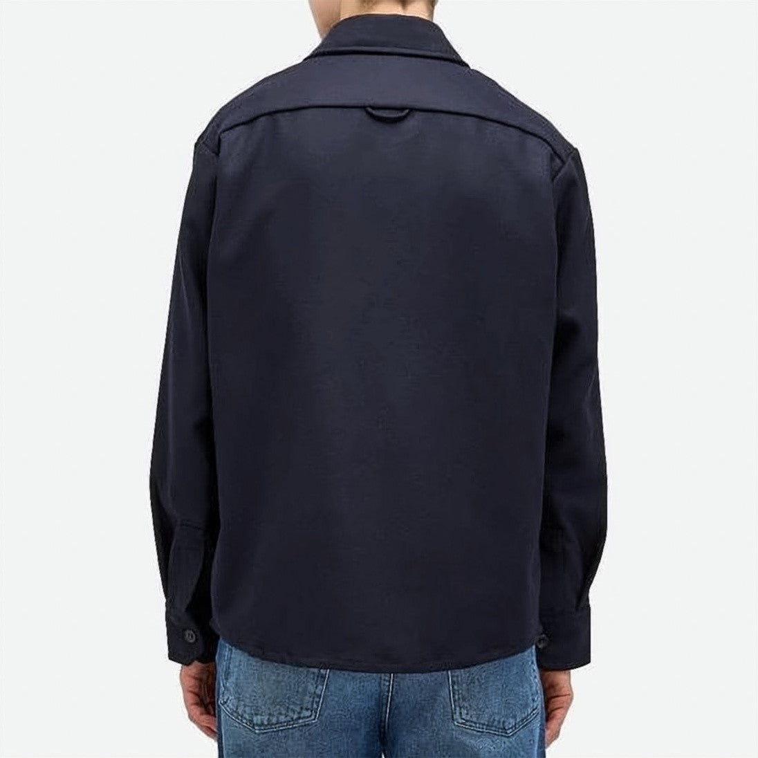 A.P.C. Classic Blue Long-Sleeve Button-Down Shirt With Structured Collar