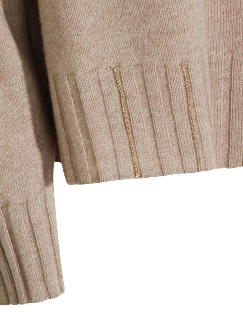 Fabiana Filippi Fine-Knit Ribbed Detailing Sweater