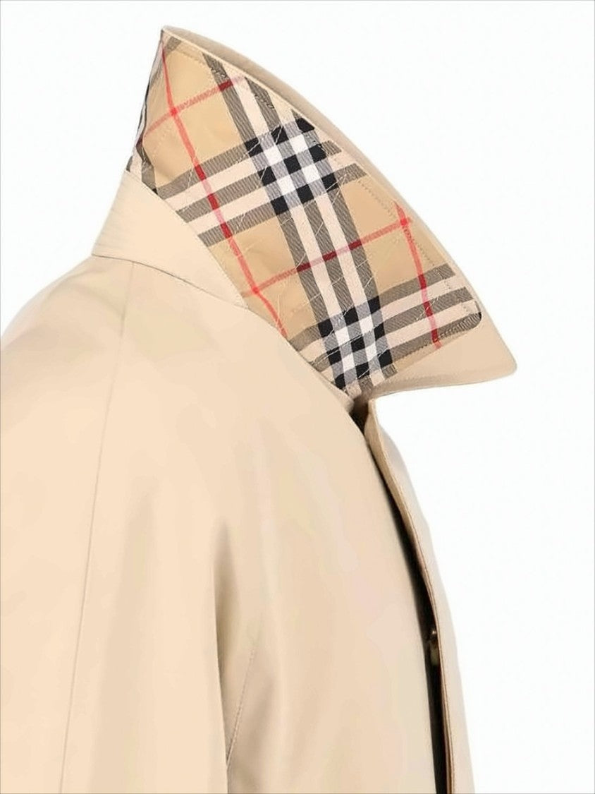Burberry Beige Cotton Coat With Design