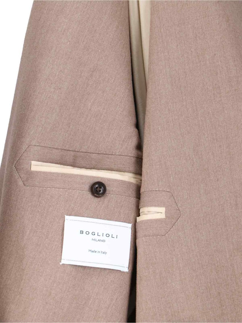 Boglioli Tailored Double-Breasted Suit With Notched Lapel And Textured Fabric