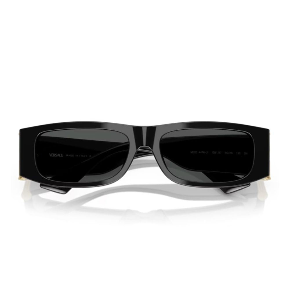 Versace 0Ve4476u Medusa Glam Medusa Glam Rectangular Black Acetate Sunglasses