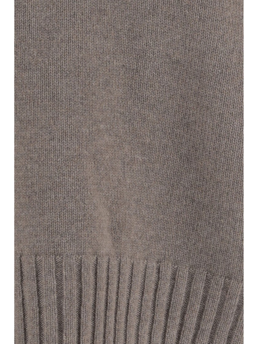 Malo Beige Curved Hem Cashmere Sweater