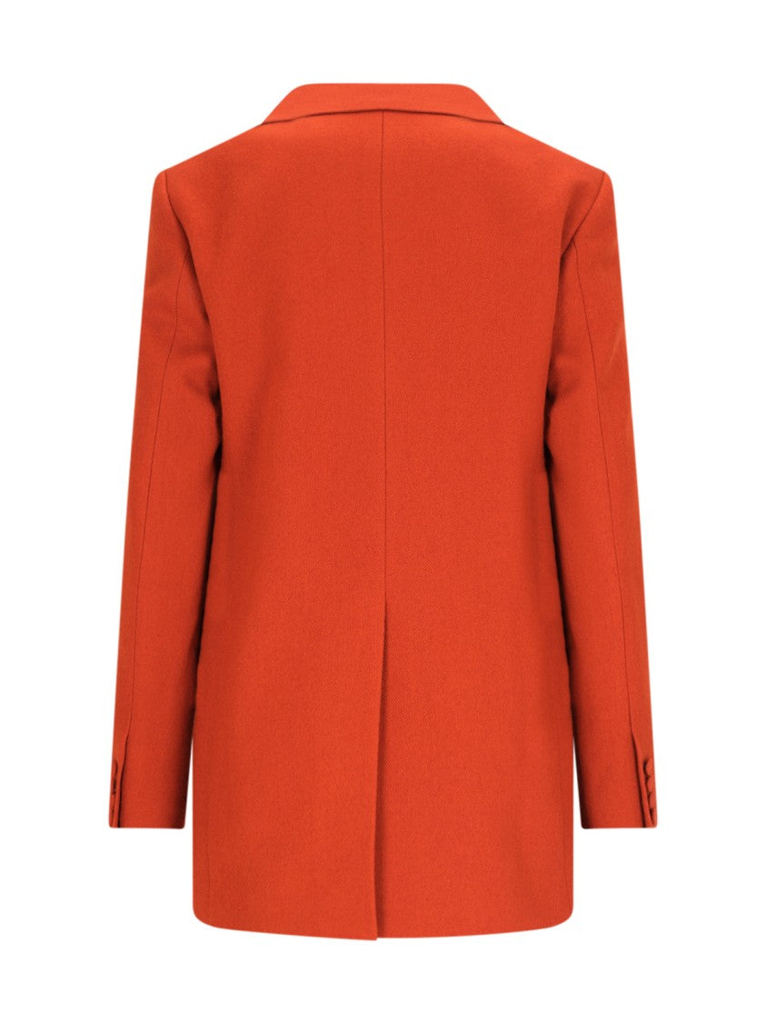 Dries Van Noten Single-Breasted Blazer In Orange Wool