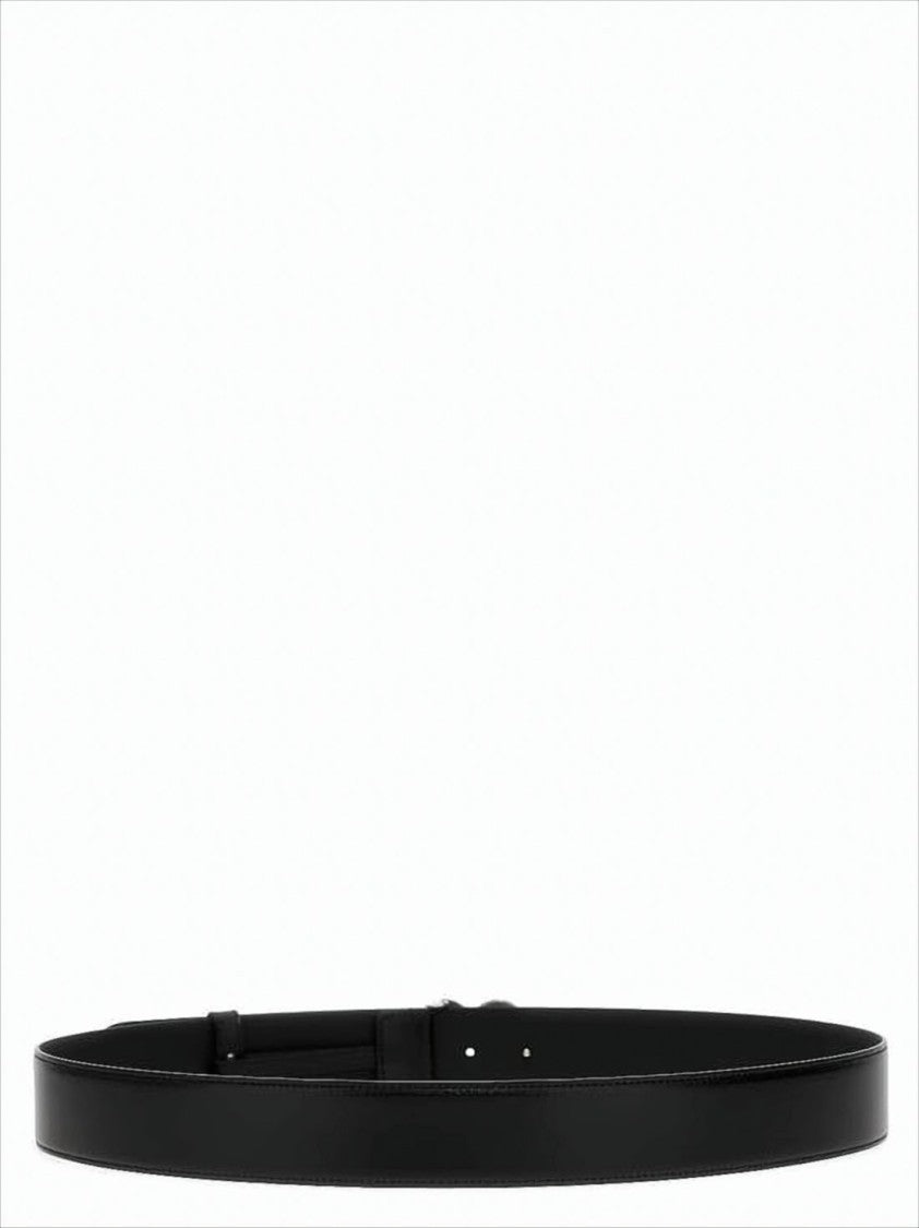 Gucci Black Leather Belt With Double G Buckle